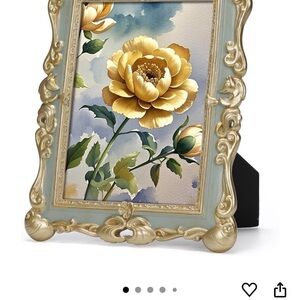 Green and Gold Vintage Picture Frame 5x7